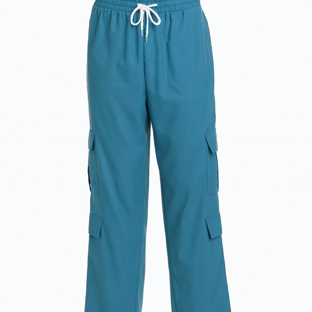 Women’s Blue Scrub Style Pants – Size S, Stylish & Comfortable